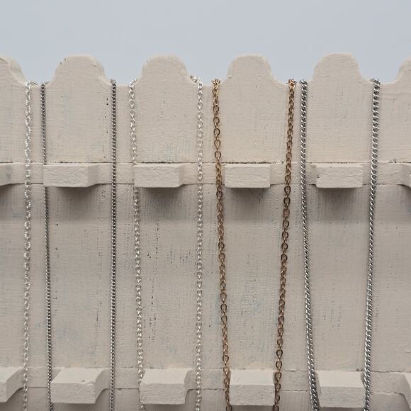 Lot of 7 Random Pick Fashion Chain Necklaces Silver Gold Tone - Picture 7 of 7